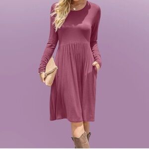 Amazon Mauve Long-Sleeve Dress
